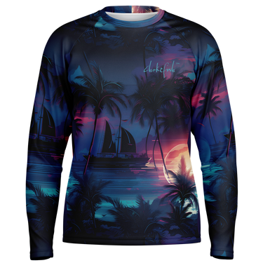 Chokefish™ Long Sleeve Every Day All Weather Trees&Boats Shirt Men's-012